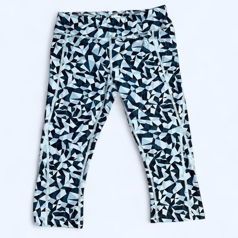 The North Face Small Blue Black Geometric Athletic Athleisure Capri Pants